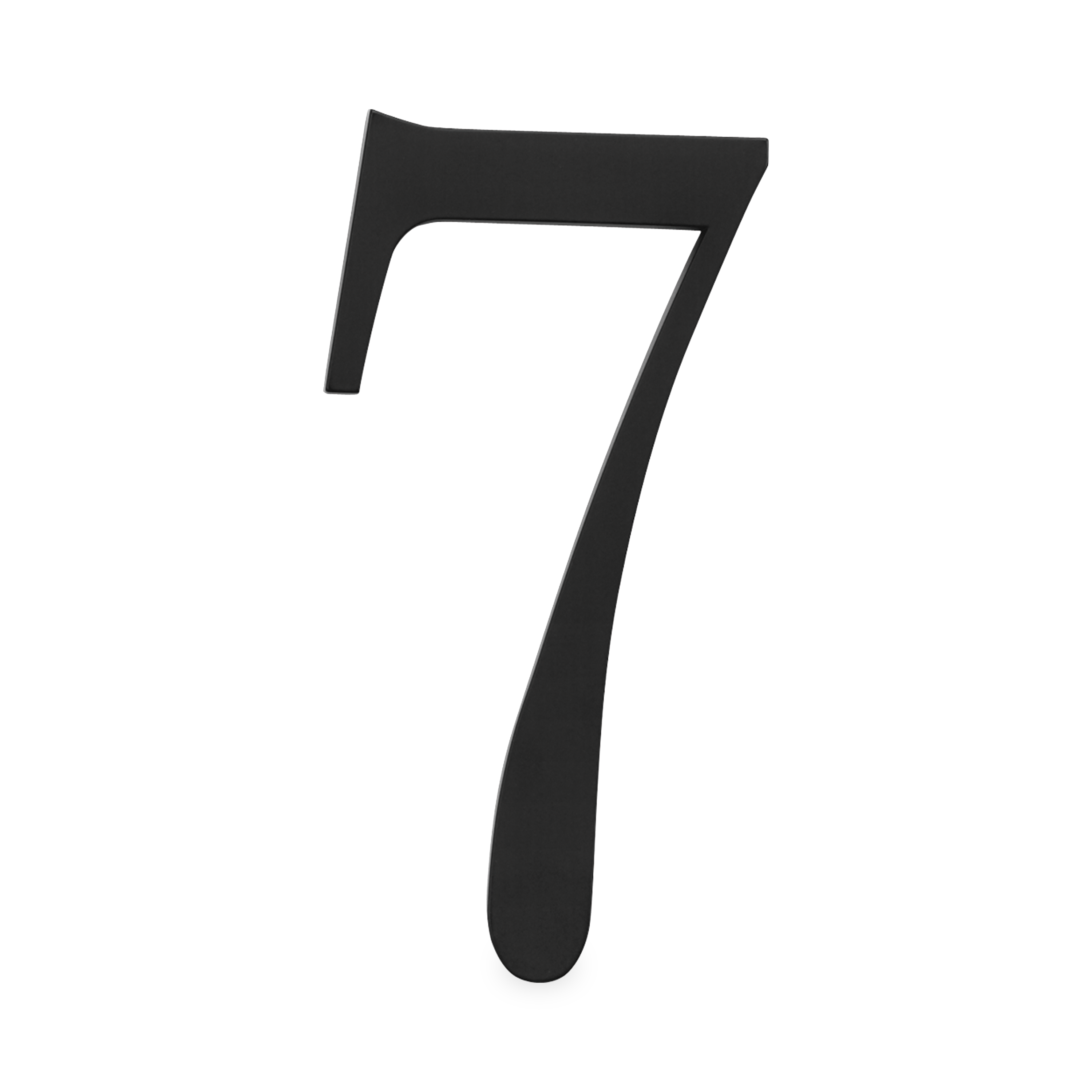 A seamless black house number written in a traditional font.