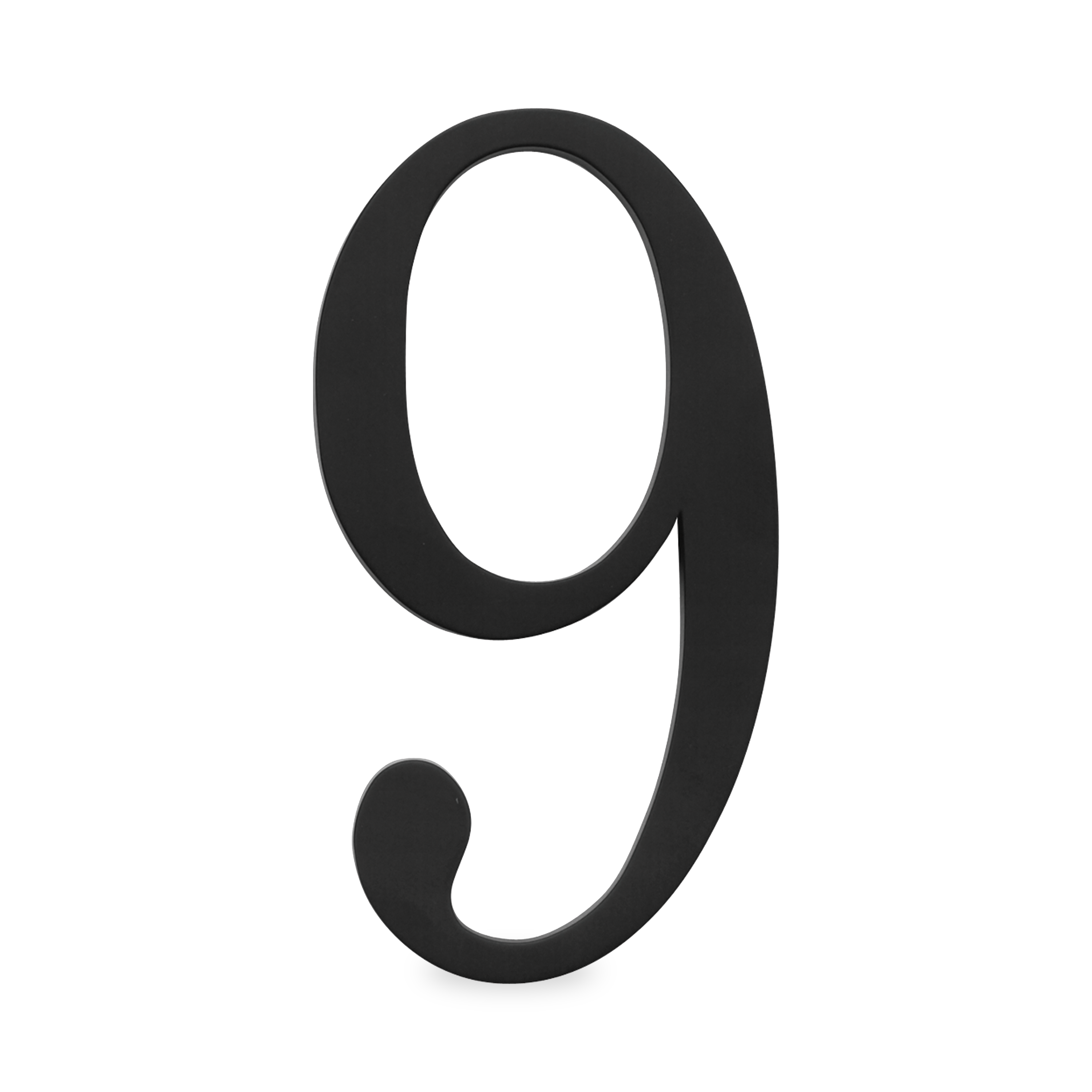 A seamless black house number written in a traditional font.
