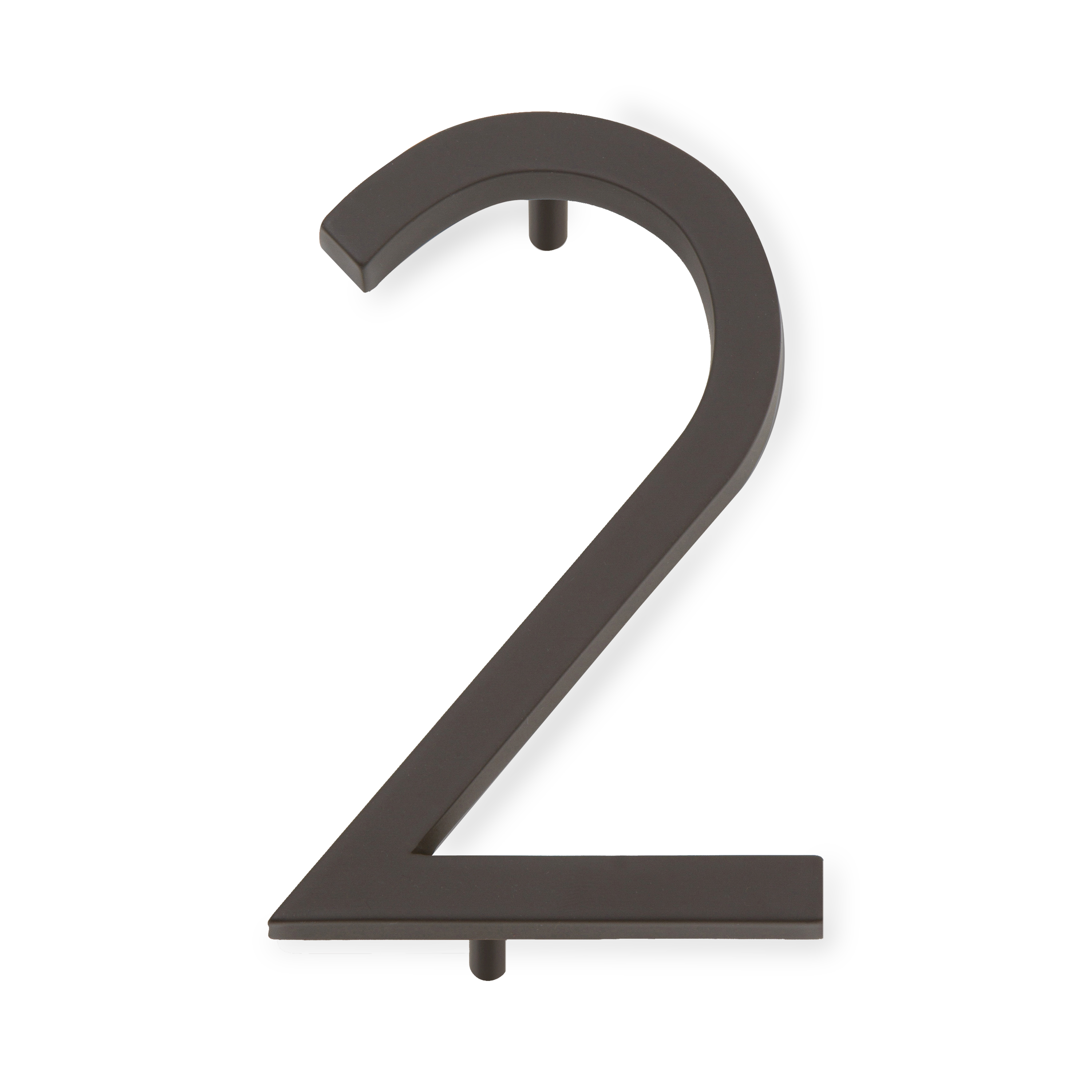 A seamless oil rubbed bronze house number written in a narrow and modern font.